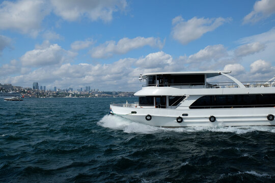 white ship in the Bosphorus