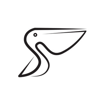 pelican beak logo design vector image