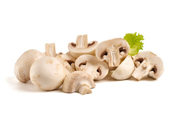 Fototapeta premium Champignons, close-up, isolated on white background.