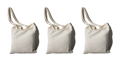 Cotton beige tote bag mockup, textile shopper, eco totebag mock up for design, isolated on white