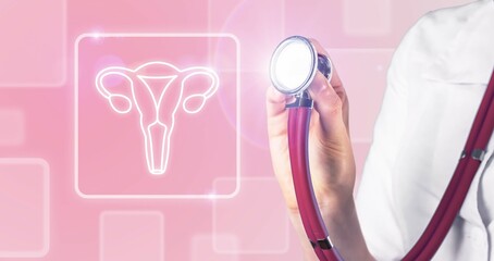 Gynecology concept. Women health care, fertility, womb, hormone diagnostics, checkup