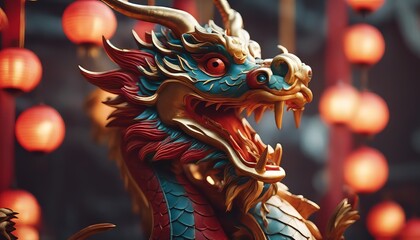 Fototapeta premium Chinese zodiac dragon. Chinese lunar new year celebration