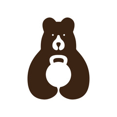 bear gym logo design vector image