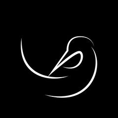 Fototapeta premium stork minimal logo design vector image