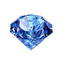 Dazzling diamond blue gemstones on white background.