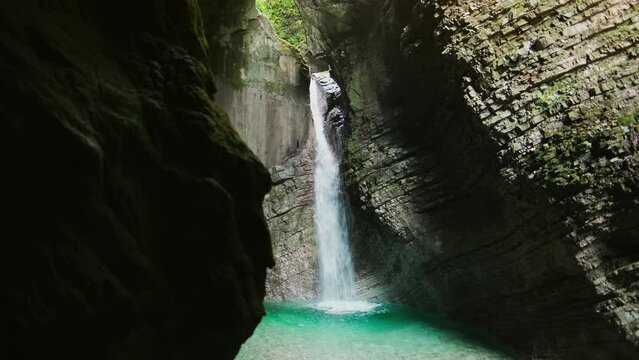 Kozjak Waterfall in Soca Valley, Slovenia