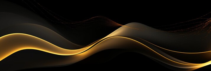 Background with golden and black waves, stripes, organic flowing forms, detailed crosshatching....