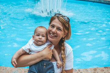Smiling mother with her baby