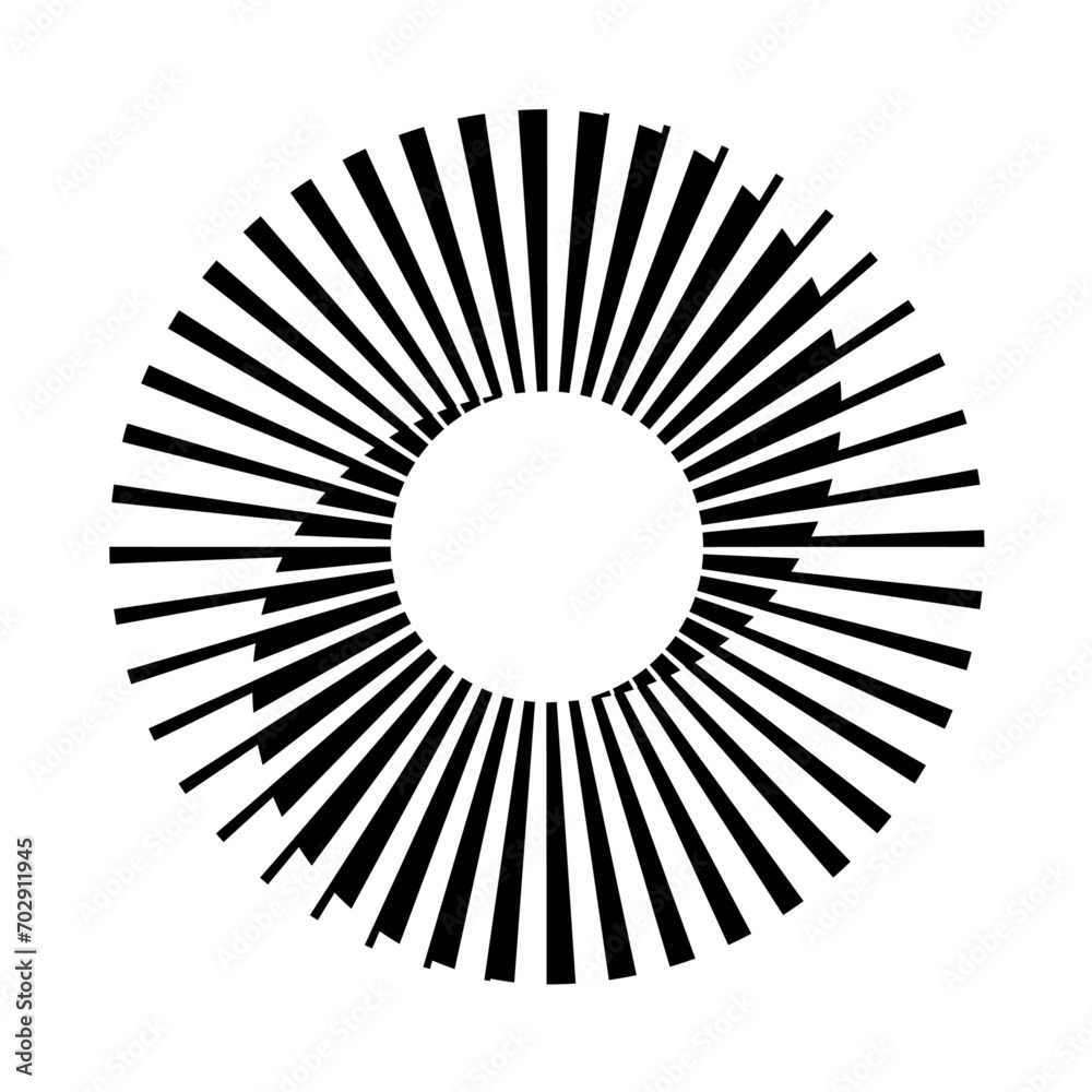 Wall mural Black and white circle background. Abstract design element mobius strip continuous tape twisted around. Impossible circle. Vector icon.