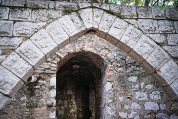 The arched entrance to the ancient fortress