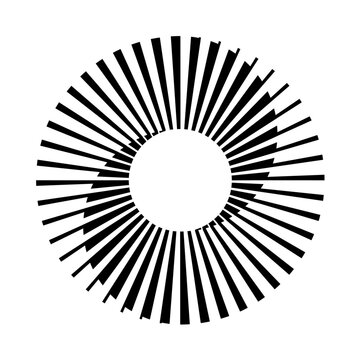 Black and white circle background. Abstract design element mobius strip continuous tape twisted around. Impossible circle. Vector icon.
