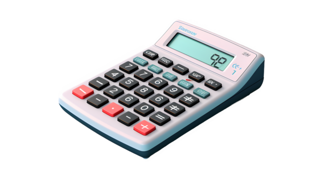 Calculator PNG, Mathematical tool graphic, Transparent background calculator, Office equipment icon, Digital calculation device image, Portable computing file, Electronic calculator illustration