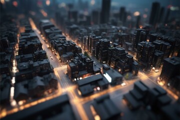 aerial view - black wallpaper for Tilt-shift photography