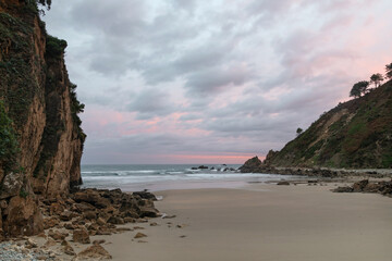 Sunrise at Veneiro Beach. Xilo Beach. Walls of Nalón. The Castle. Asturias