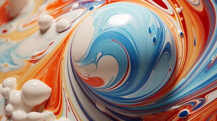 Close-up on marble unveils a kaleidoscope of colors, dancing in symphony, captured in high definition