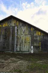 Fototapeta na wymiar weathered old barn on a farm in the countryside