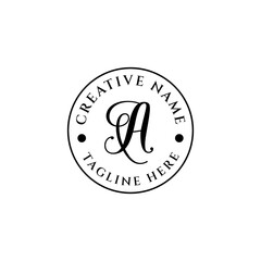 emblem letter A feminine brand logo