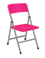 Pink outdoor chair. vector illustration