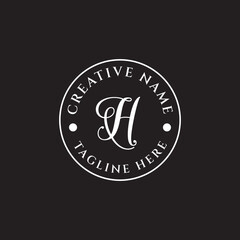emblem letter H feminine brand logo