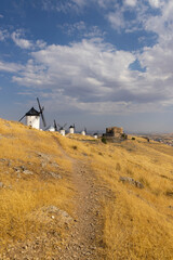 windmills and castle of Consuegra, Castilla La Mancha, Spain