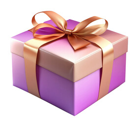 Obraz premium Transparent pink gift box . AI 