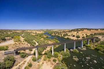 Guadiana Railway Bridge near Beja, Moura Branch, National Route 260, Alentejo, Portugal