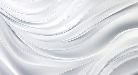 Fluid White Silk Waves
