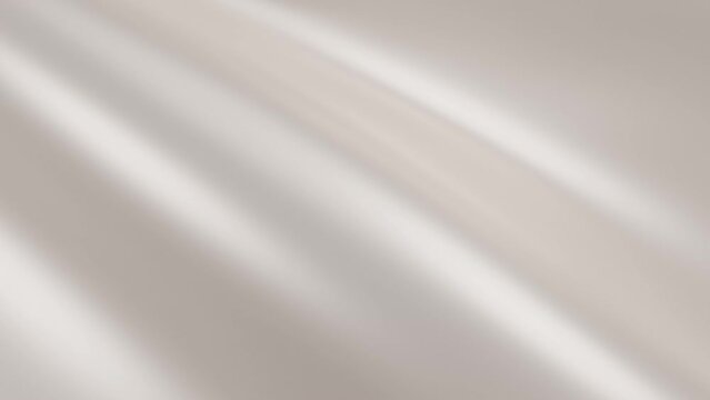 Blowing silver cloth animated background. Seamless looping backdrop of wavy grey texture.