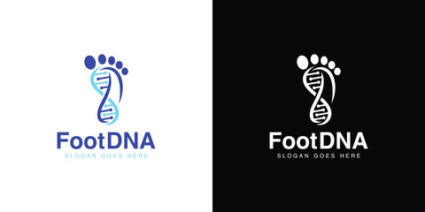 Creative Foot DNA Logo. Healthcare Medical Logo Icon Symbol Vector Design Template.