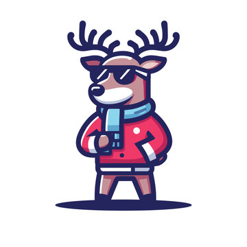 Vector Reindeer Delight Festive Holiday Mascot