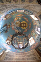 Obraz premium Painting on the walls and dome of the Church of the Transfiguration of the Savior on the Patriarchal compound in Peredelkino