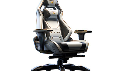 Streamer chair PNG, Gaming chair graphic, Broadcasting seat image, Streamer setup element, Transparent background chair, Content creator furniture, Online streaming gear, Gaming throne icon