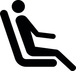 Man sitting on a chair sign. Business signs and symbols.
