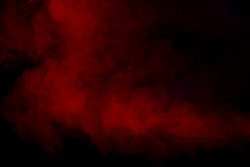 Orange and red steam on a black background.