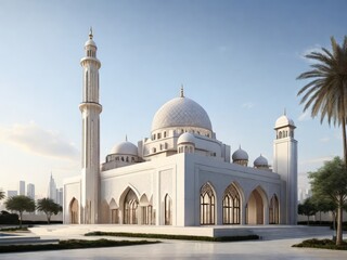 Fototapeta na wymiar beautiful modern mosque hd wallpaper, modern mosque architectural