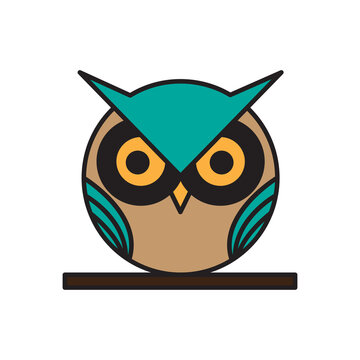 eagle owl mascot logo design vector image