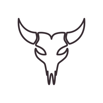 cow skull logo design vector image