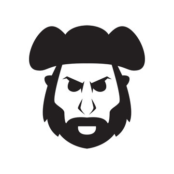 old man bearded hat logo design vector image