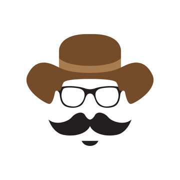 mustache farmer logo design vector image