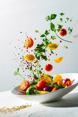 Generative AI illustration of fresh Raw vegetable and fruit salad