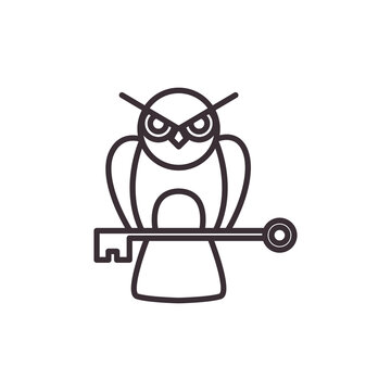 owl key logo design vector image
