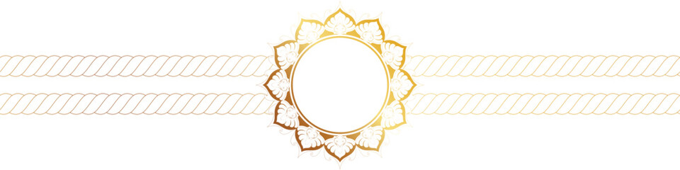 Circle golden mandala pattern for decorating married couple wedding cards.