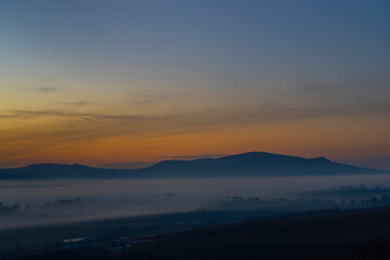 sunset over Palava, Southern Moravia, Czech Republic