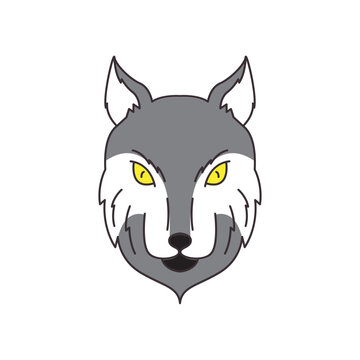 head forest wolf logo design vector image