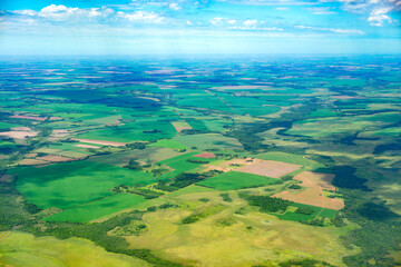 Obraz na płótnie Canvas Aerial view of farms in Paraguay.