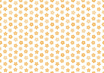 Traditional Asian plum, cherry blossoms gold seamless pattern on transparent background. Vector illustration. Flat style design. Lunar New Year, Mid Autumn Festival holiday backdrop, package