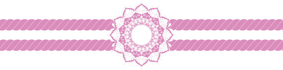 Mandala pattern with pink circles and white circles in the center for adding messages to wedding cards for the bride and groom.