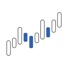 Bull run or bullish market trend collection cryptocurrency or stocks finance. Trade exchange set icons. Cryptocurrency price chart blockchain technology. Global economy boom isolated on background.