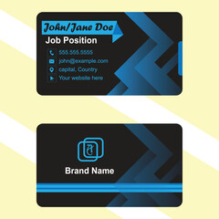 Obraz premium Dark blue personal business card design template