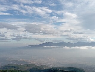 clouds over the mountains